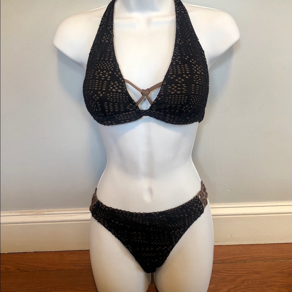 NWOT! Mossimo Brown and Black two tone Lace Bikini